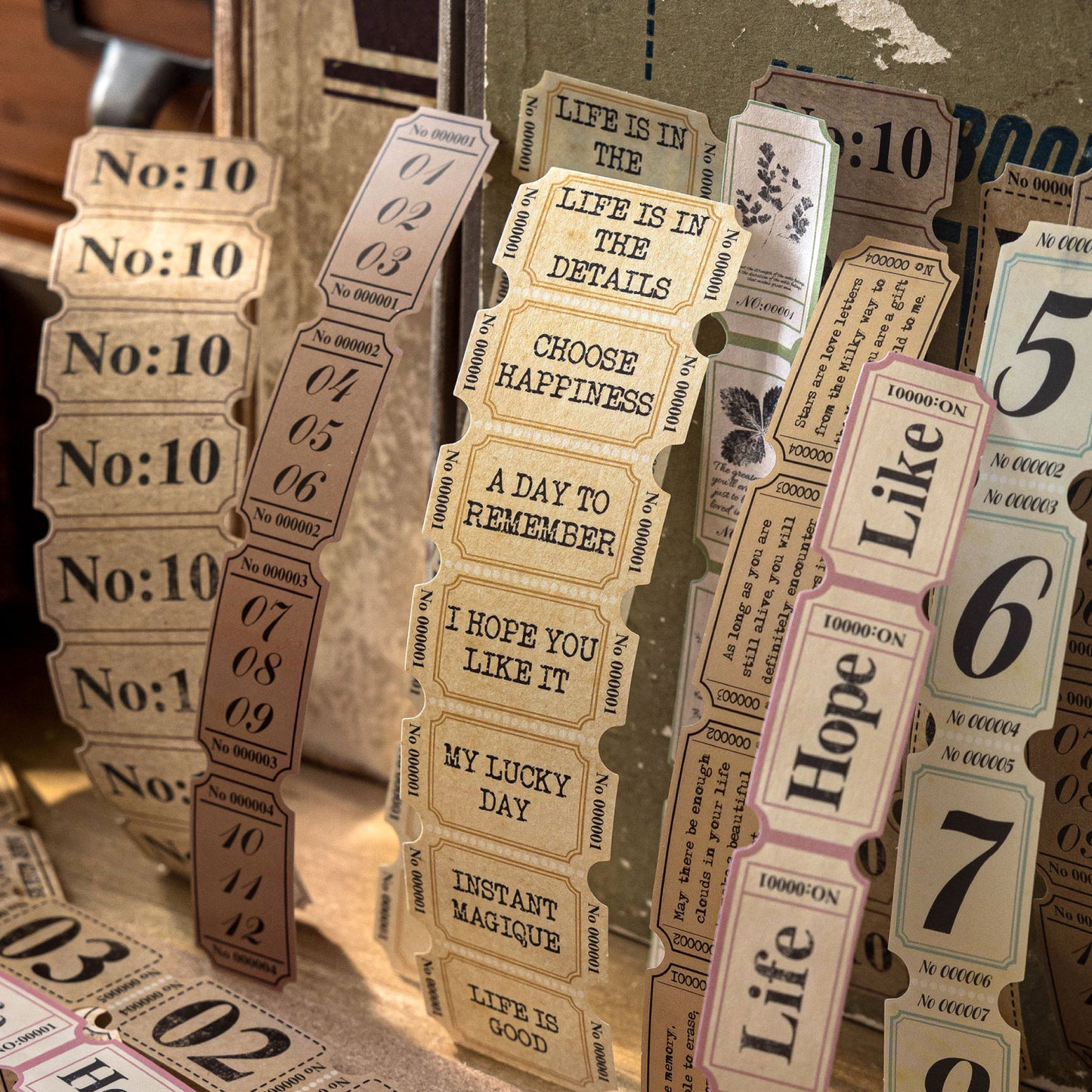 [2601-215] Vintage Time Label Sticker Strips