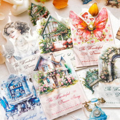 [2603-127] Dreamy Vintage Journal Collage Stickers 6 Styles