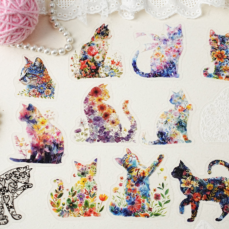 [2603-016] Floral PET Decorative Stickers 6 Styles