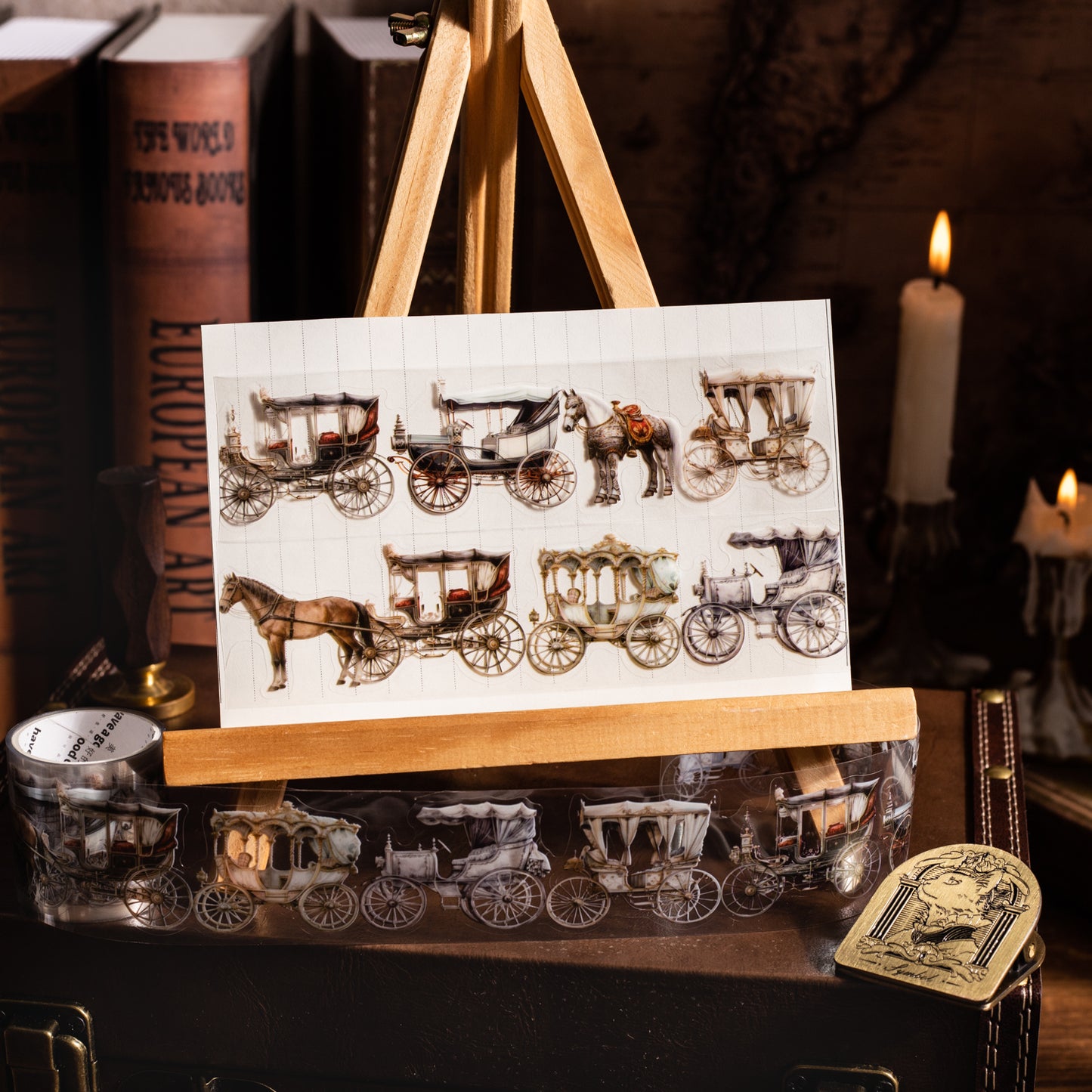 [2603-093] Medieval Travel Scene PET Tape 6 Styles