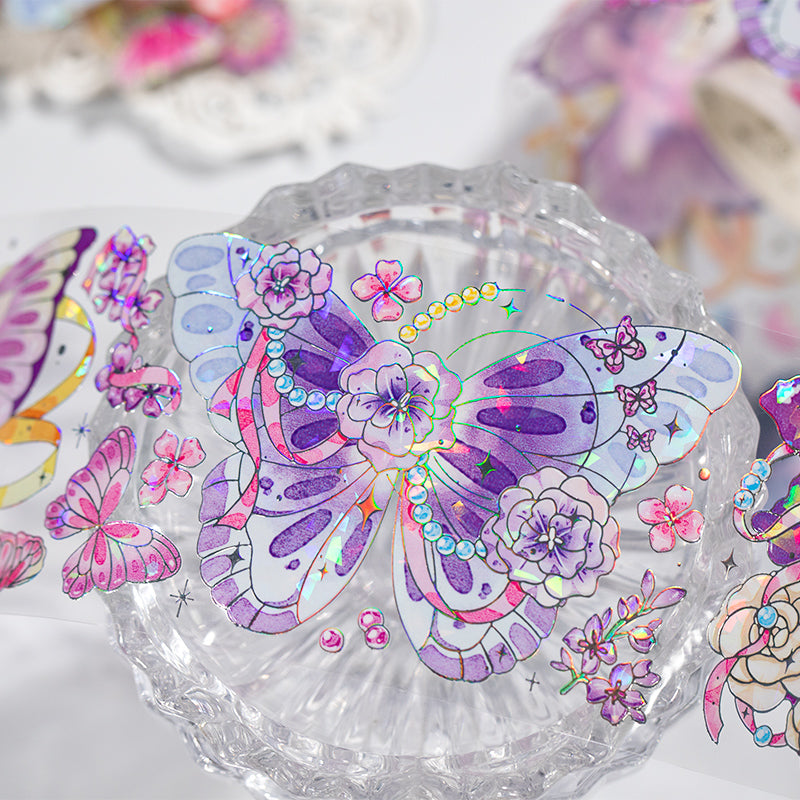 [2603-118] Butterfly Letter Iridescent PET Tape 4 Styles