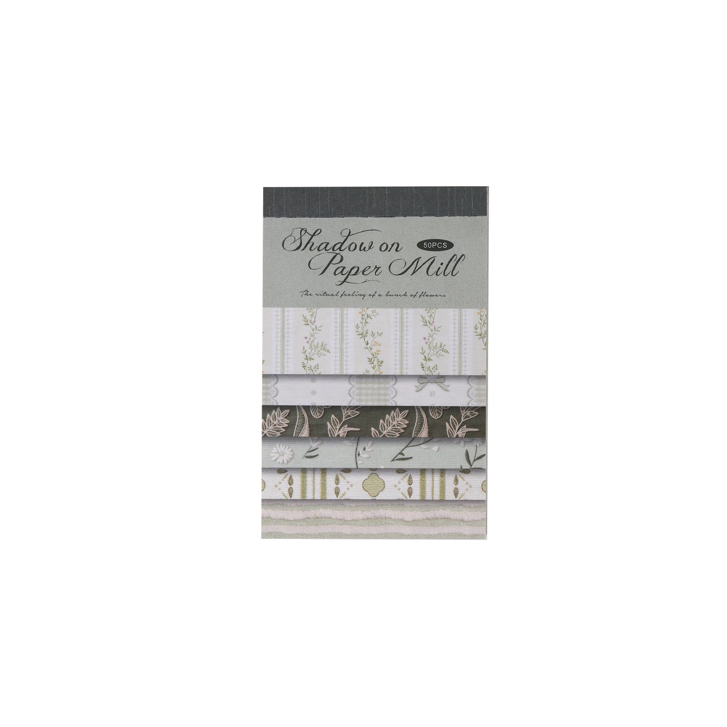 [2601-142] Vintage Fabric Texture Paper Pad – “Paper & Cloth” Embroidery Style (6 Designs 50 Sheets)