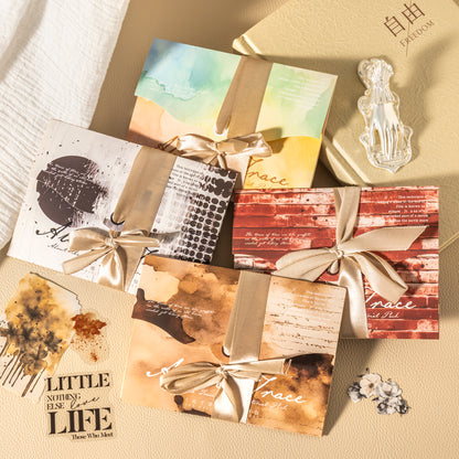[2601-139] Trace Marks Journaling Kit – Grunge Background & Collage Sticker Set (4 Styles)