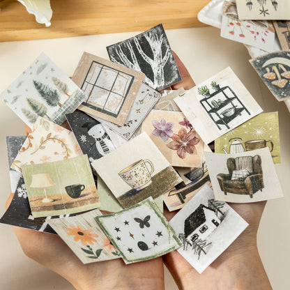 [2603-102] Mini Square Lifestyle Sticker Book 4 Styles