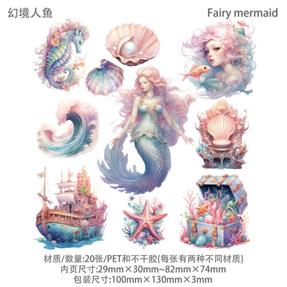 1056 Sticker Pack Mermaid Poseidon Series - Memo Journals