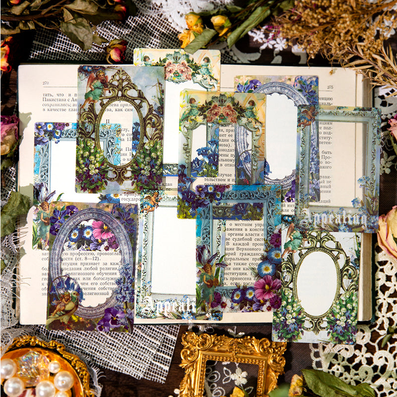 [2601-131] Victorian Keepsake Collage Stickers – Vintage Frame & Floral Series (5 Designs)