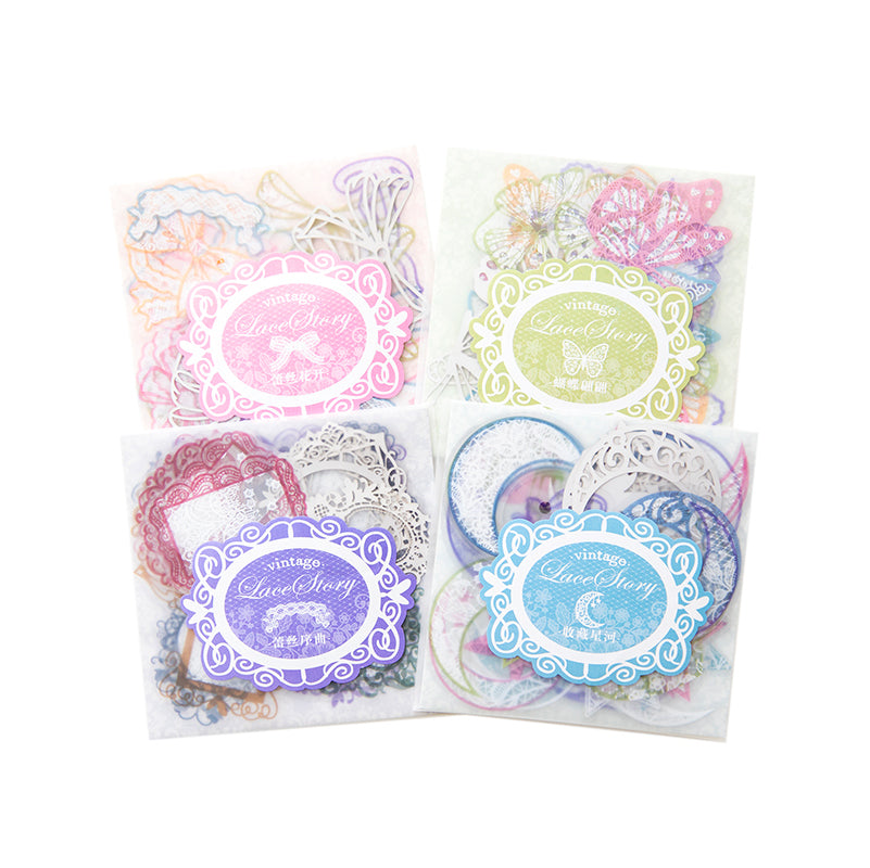 [2601-133] Dream & Starry Sea Bow Stickers – Soft Pastel Journaling Set (4 Designs)