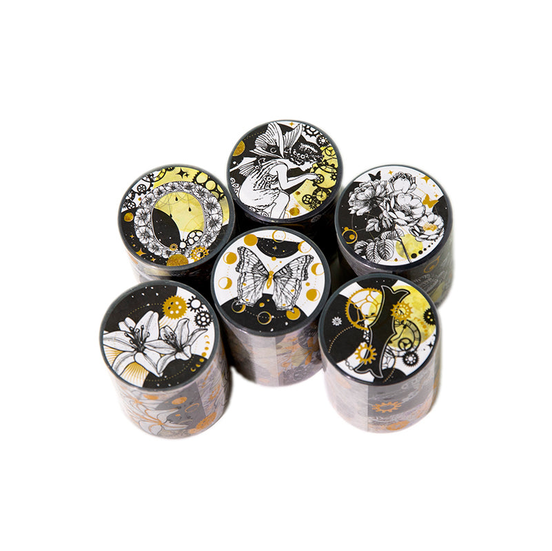 [2603-076] PET Gold Foil Collage Tape 6 Styles
