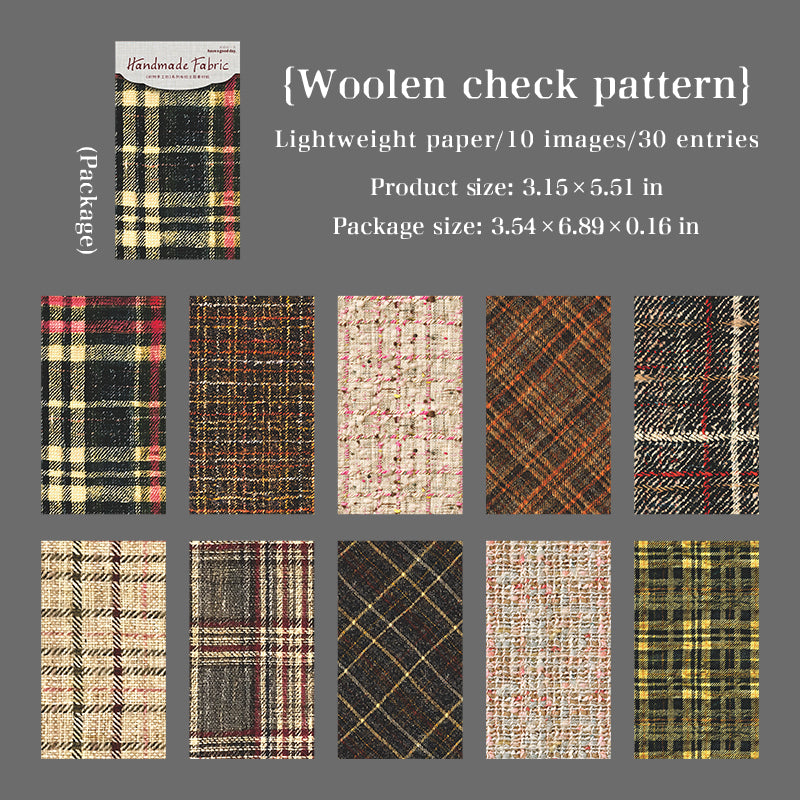 [2603-098] Fabric Texture Journal Collage Paper 6 Styles