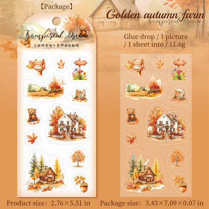 [2601-178] Transparent Dream – Epoxy-Style Landscape Sticker Set (6 Designs)