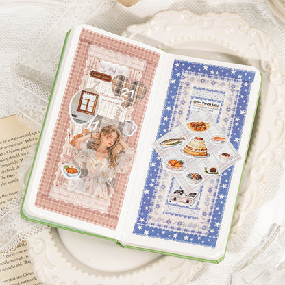 [2601-125] Lace Post Office Washi Trims – “Floral Lace Series” Long Strip Journal Set (4 Styles 40 Pieces)