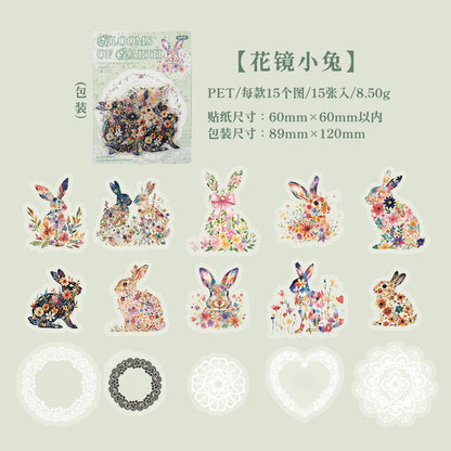 [2603-016] Floral PET Decorative Stickers 6 Styles
