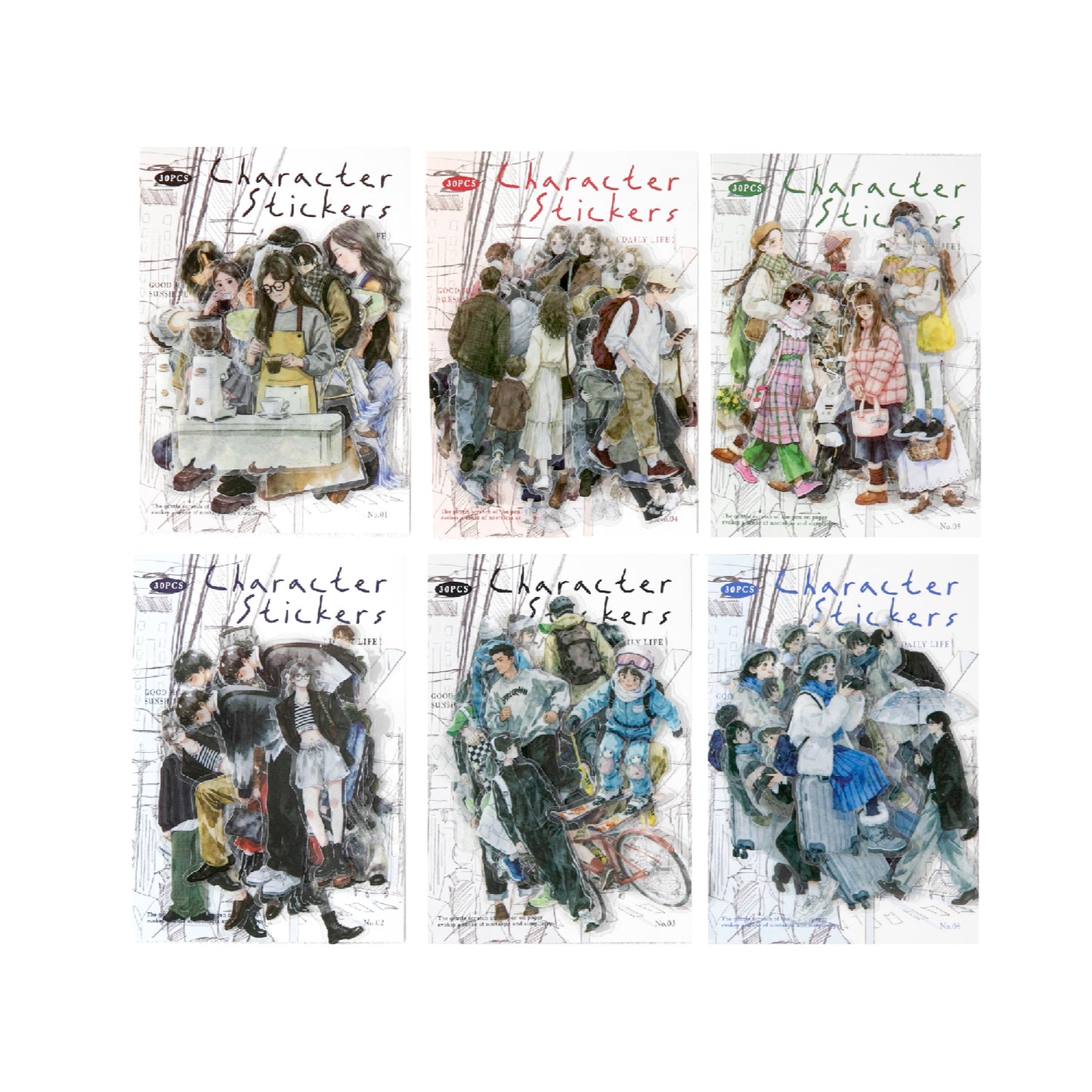 [2601-183] Street Corner Walkers Character Life Stickers Pack