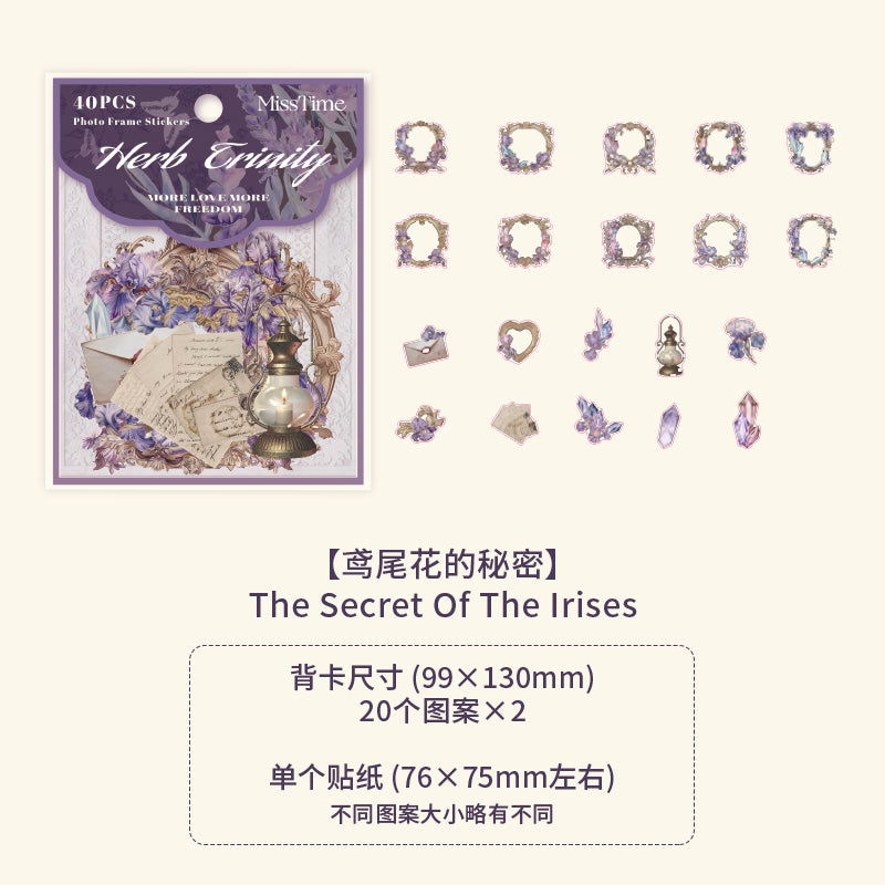[2603-046] Vintage Floral Frame Stickers European Style 6 Styles