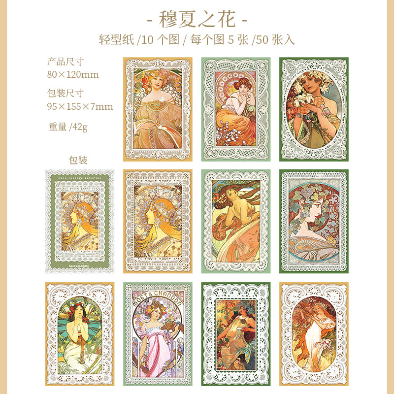 [2602-006] Lace Collage Journal Papers 6 Styles