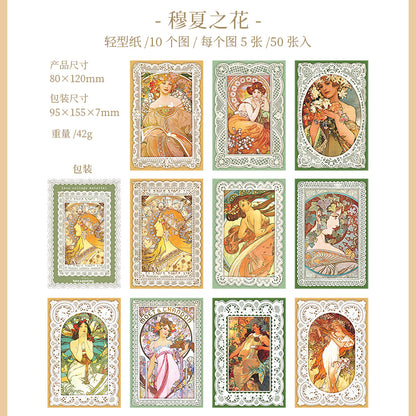 [2602-006] Lace Collage Journal Papers 6 Styles