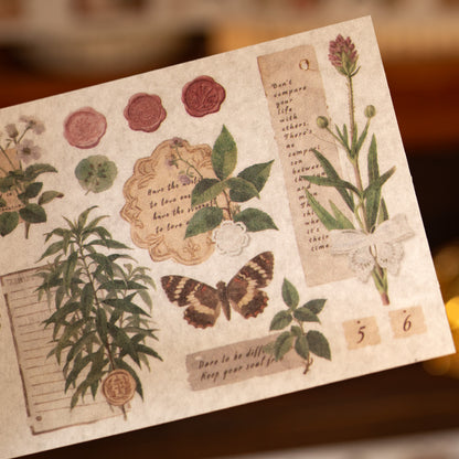 [2603-146] Forest Vintage Scrapbook Paper Stickers 4 Styles
