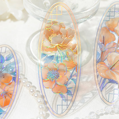 [2601-201] Flowlight Stained Glass PP Bookmarks 6 Piece Set