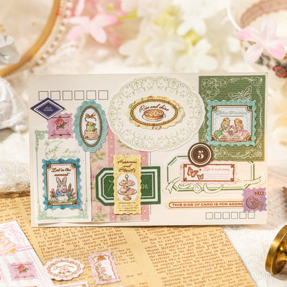 [2601-164] Stamp Tales – Gilded PET Vintage Labels (6 Designs)