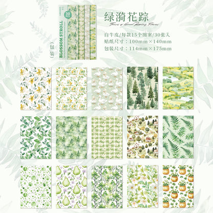 [2603-068] Fresh Minimalist Floral Background Paper 6 Styles