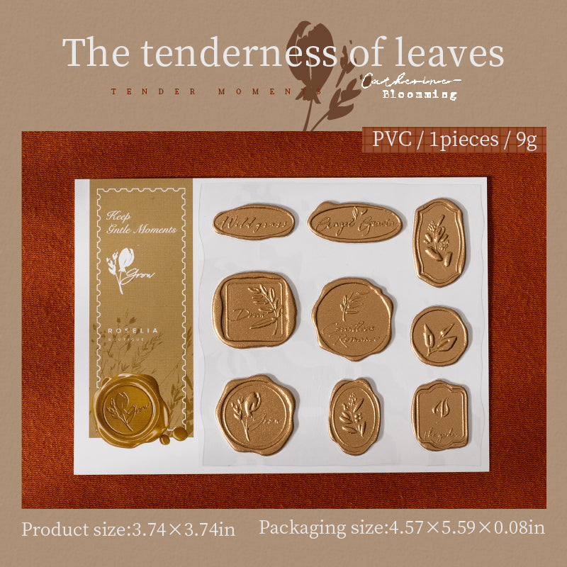 [2601-134] 3D Wax Seal Stickers – Soft Moments Vintage Journaling Set (4 Designs)