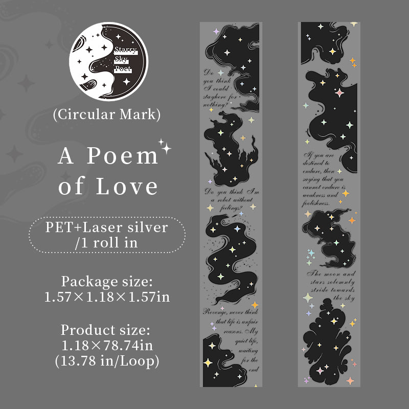 [2601-161] Starry Poet – Cosmic PET Tape Set (6 Designs)