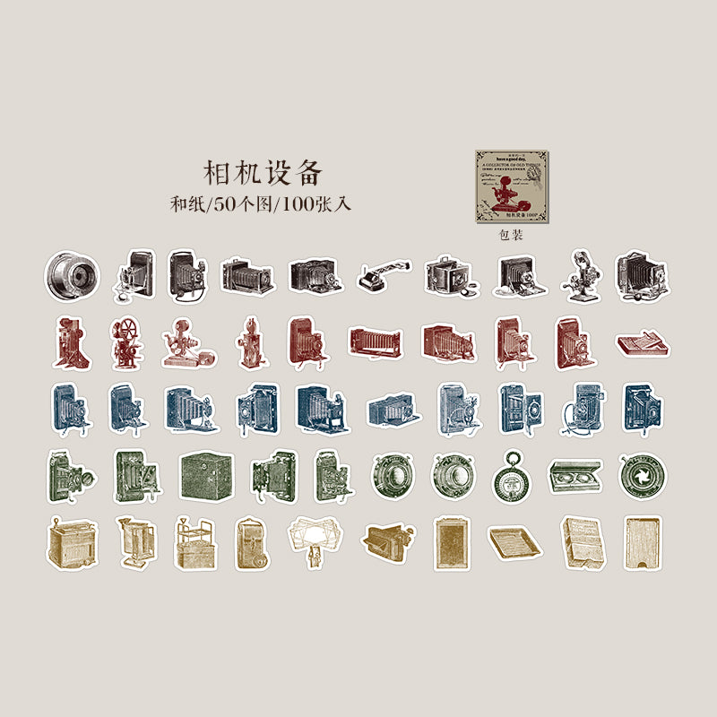 [2602-001] Vintage Ephemera Object Sticker Box 8 Styles