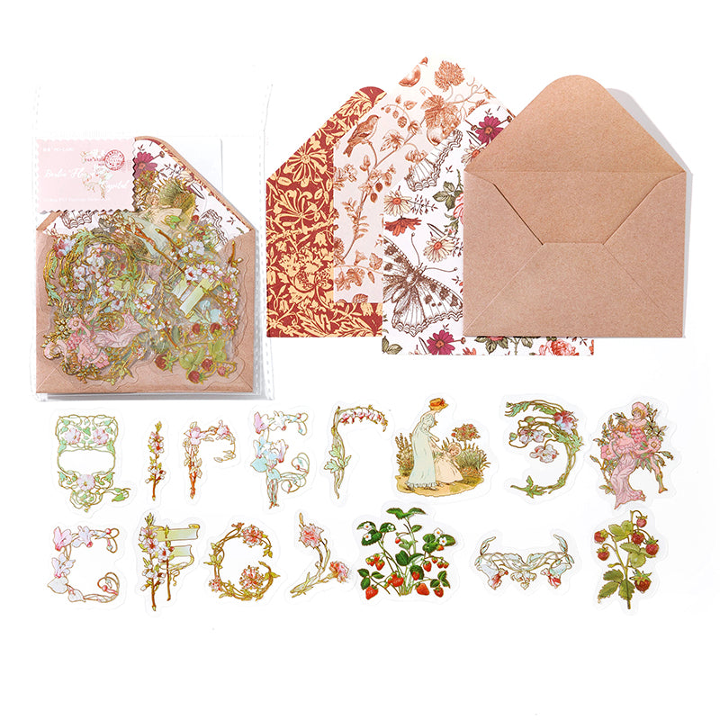 [2602-031] Vintage Garden Envelope PET Stickers