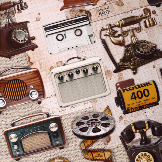 [2603-018] Vintage Audio Collage Stickers 6 Styles