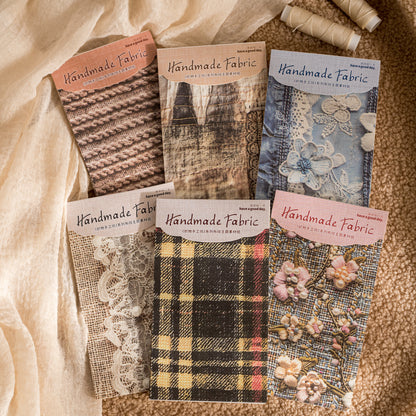 [2603-098] Fabric Texture Journal Collage Paper 6 Styles