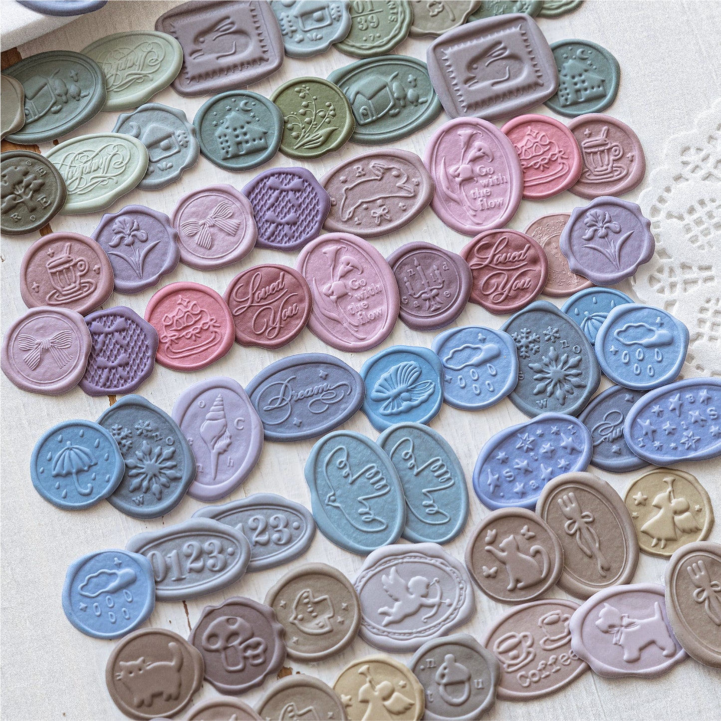 [2601-189] Mo Card Wax Seal Style PVC Stickers