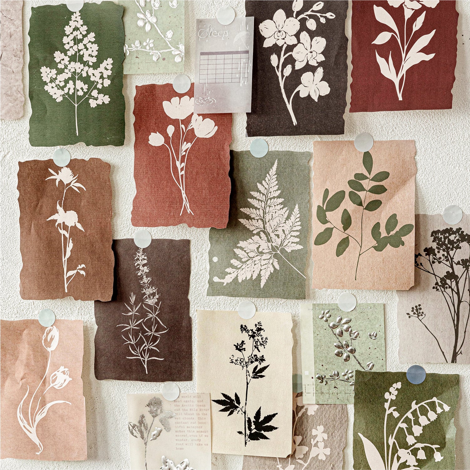 [2603-125] Botanical Torn Edge Journal Paper 6 Styles – Journalora