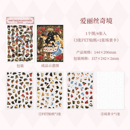 [2603-062] Vintage Fairy Tale Puzzle Stickers 4 Styles