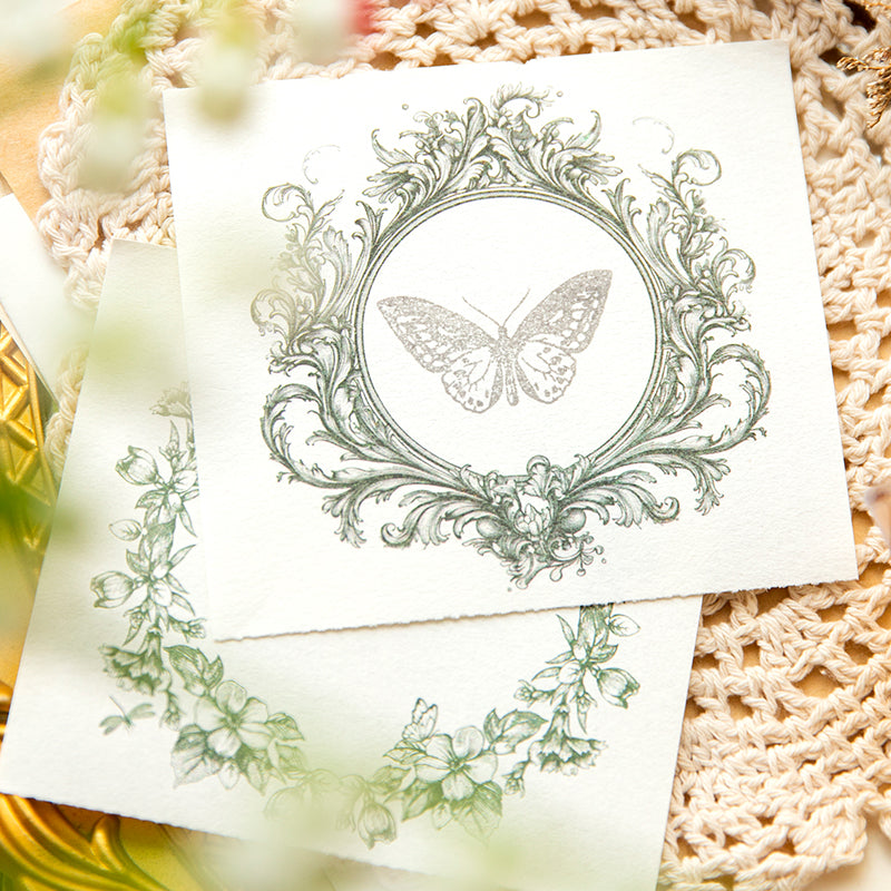 [2601-127] Dawn to Dusk Vintage Frame Memo Stickers – Tear-Off Journal Collage (4 Designs)