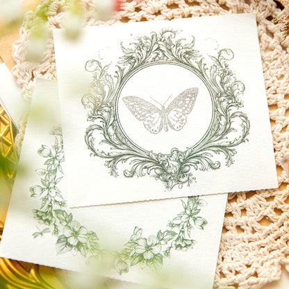 [2601-127] Dawn to Dusk Vintage Frame Memo Stickers – Tear-Off Journal Collage (4 Designs)