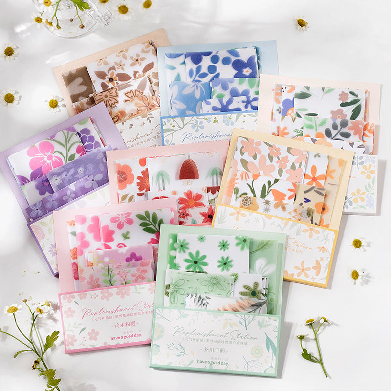[2603-109] Pastel Texture Journal Collage Paper 8 Styles