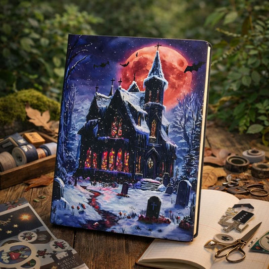 [NB-26-004] Blood Moon Gothic Cathedral Art Journal