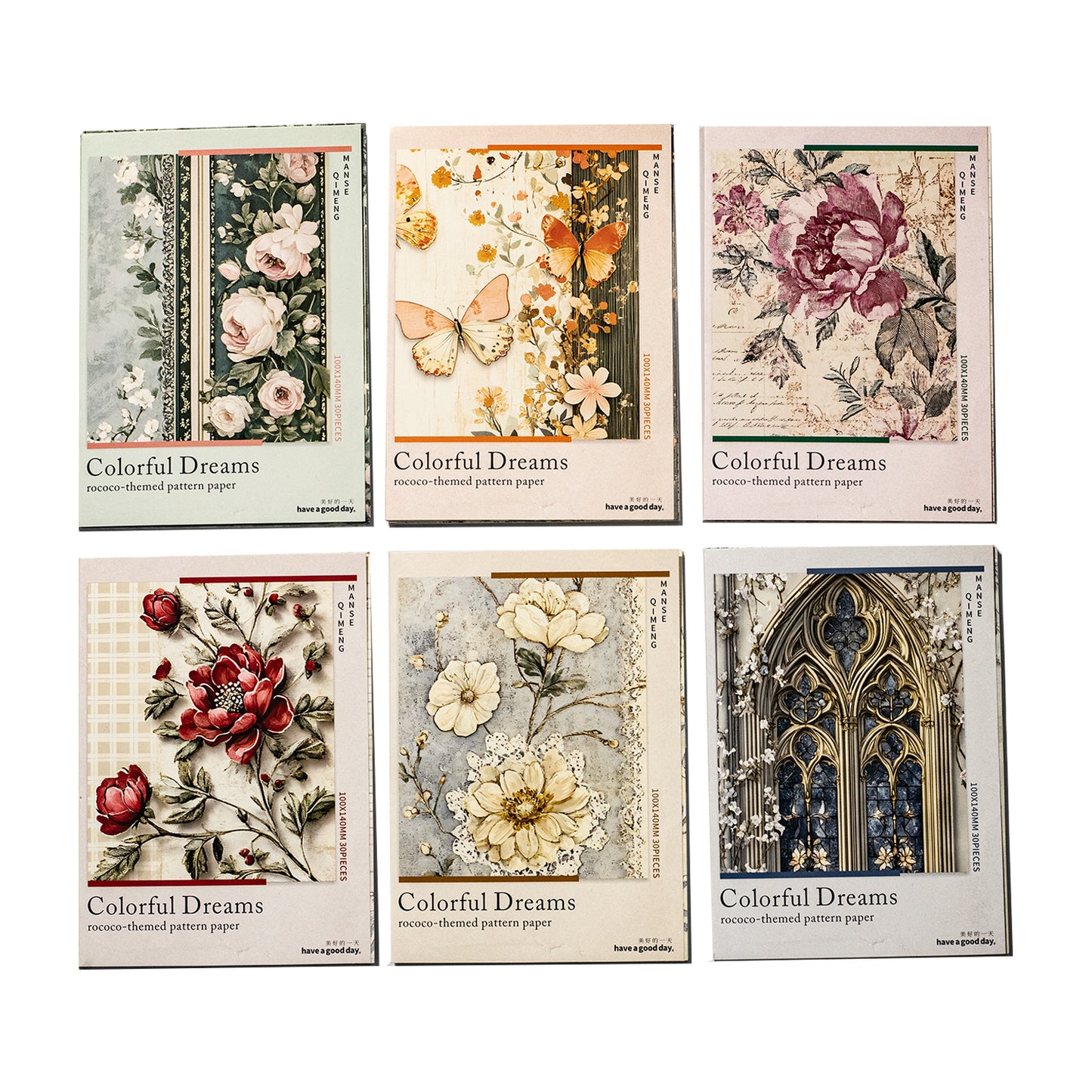 [2603-044] Floral Background Ephemera Book 6 Styles