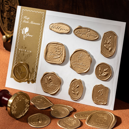 [2601-134] 3D Wax Seal Stickers – Soft Moments Vintage Journaling Set (4 Designs)