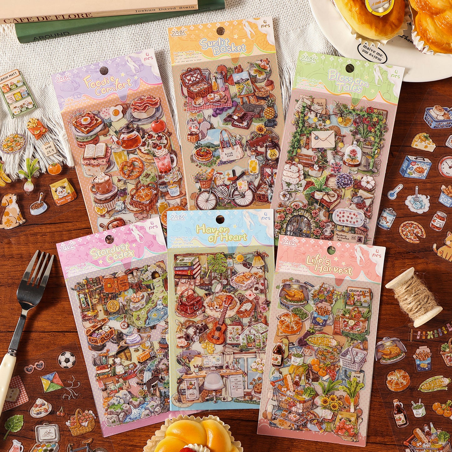 [2603-020] PET Food and Lifestyle Sheet Stickers 4 Sheets