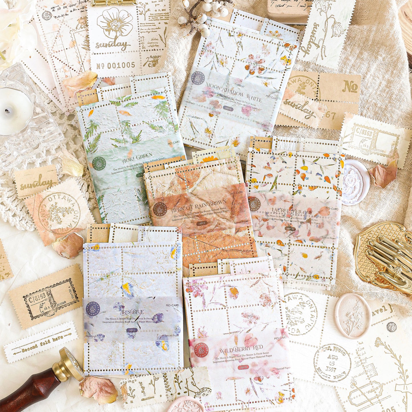 [2601-209] Vintage Botanical Journal Paper Set