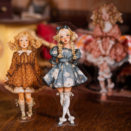 [2603-138] Vintage Girl PET Sticker Pack 4 Styles