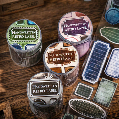[2602-014] Vintage Handwritten Label Washi Tape 4 Styles