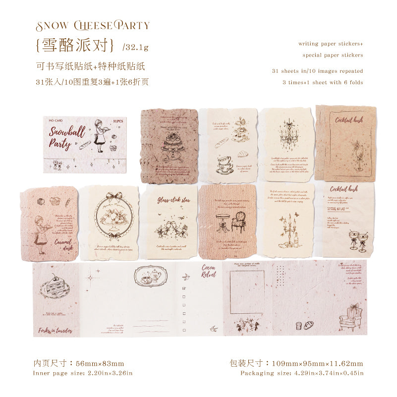 [2602-021] Dream Imprint Vintage Paper Stickers 4 Styles