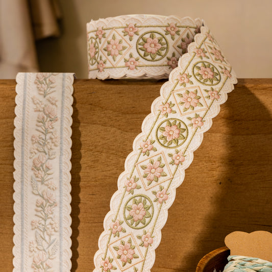 [2601-179] Qibian Collection – Embroidered-Style Decorative Tape Set (4 Designs)