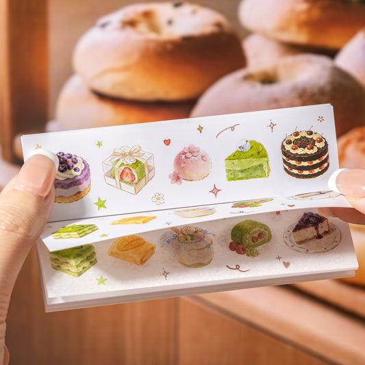 [2603-075] Food Die Cut Sticker Book 20 Sheets 4 Styles