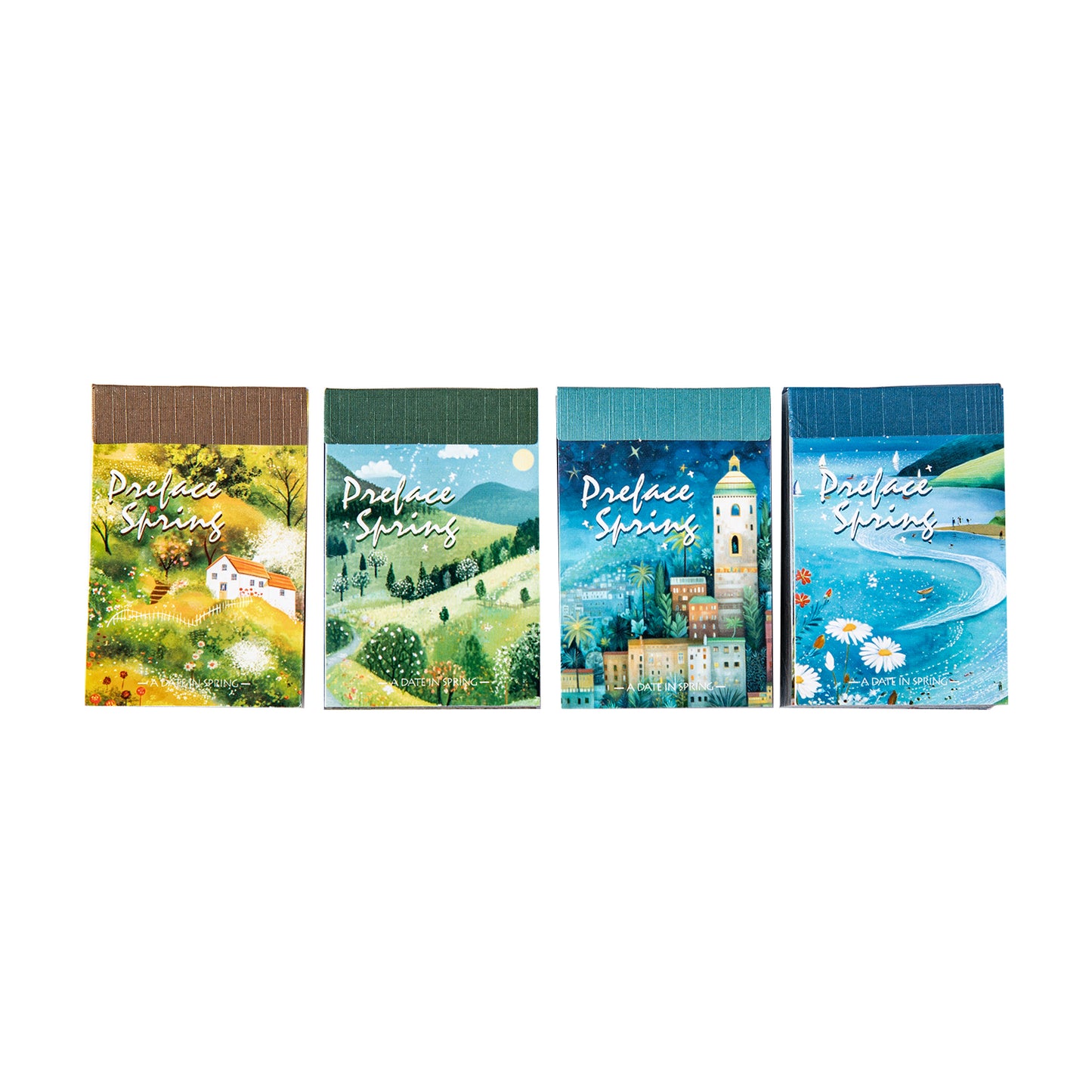 [2601-185] Delicate Spring Scenic Illustration Mini Journal Pack