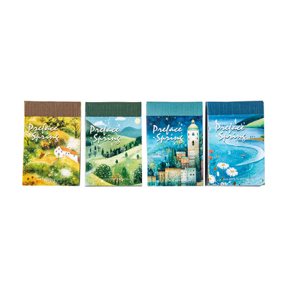 [2601-185] Delicate Spring Scenic Illustration Mini Journal Pack