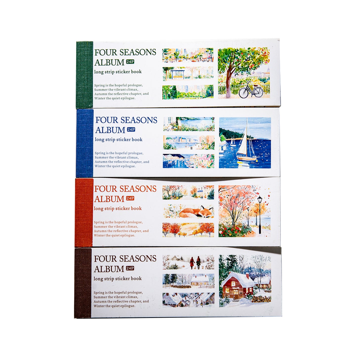 [2603-082] Seasonal Travel Landscape Journal Collage Sticker Book 4 Styles