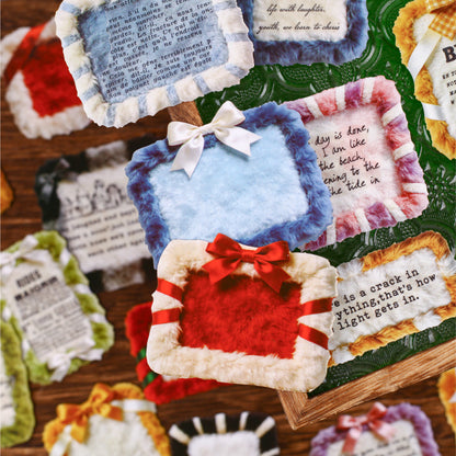 [2603-107] Embroidered Patch Journal Collage Stickers 6 Styles